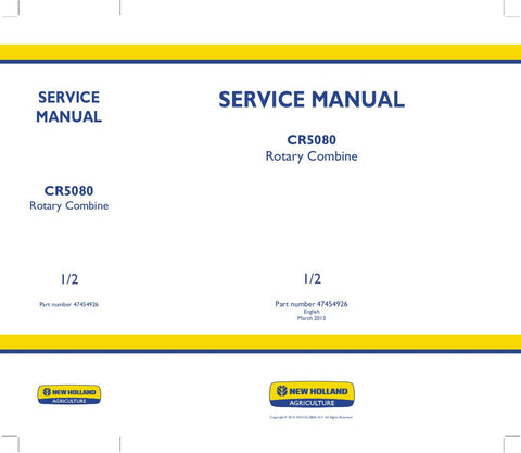 New Holland CR5080 Combine Service Repair Manual 47454926 - Manual labs