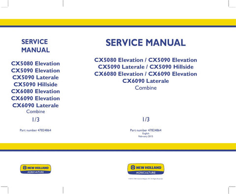 New Holland CX5080, CX5090, CX6080, CX6090 Elevation Service Repair Manual 47824864 - Manual labs