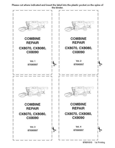 New Holland CX8070,CX8080,CX8090 Combine Service Repair Manual 87690997 - Manual labs
