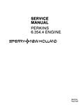 New Holland Ford Perkins Engine Diesel 6.354.4 6cyl Ser Tractor Engine Service Repair Manual 40542101 - Manual labs