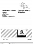 New Holland Garden Tractor GT20 716498026-T1AB0001 Operator’s Manual 86617777 - Manual labs