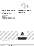 New Holland Garden Tractor GT20, GT22 725056006, 725056016 Operator’s Manual 87040108 - Manual labs