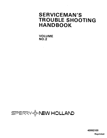 New Holland Handbook Serviceman Vol II Service Repair Manual 40992100 - Manual labs