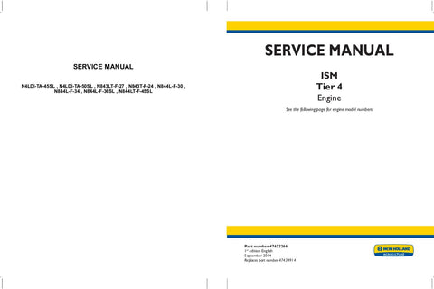 New Holland ISM Tier 4 Engine Service Repair Manual 47632266 - Manual labs