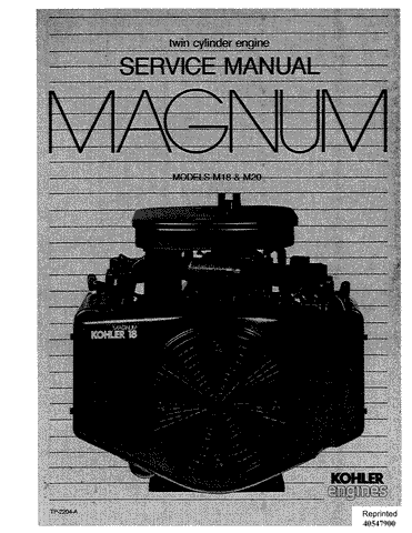 New Holland Kohler Eng Svc Twn Cyl.-(tp2204A) Engine Service Repair Manual 40547900 - Manual labs