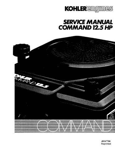 New Holland Kohler Engine 2 Cylinder C.p.12.5(tp-2339) Engine Service Repair Manual 40547700 - Manual labs
