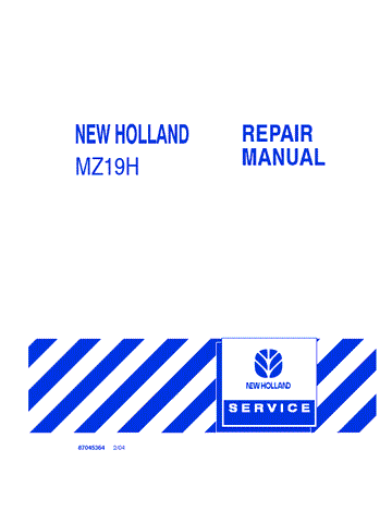 New Holland MZ19H Zero Turn Radious Mower Service Repair Manual 87045364 - Manual labs