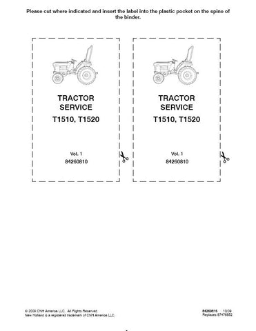 New Holland T1510,T1520 Tractor Service Repair Manual 84260810 - Manual labs