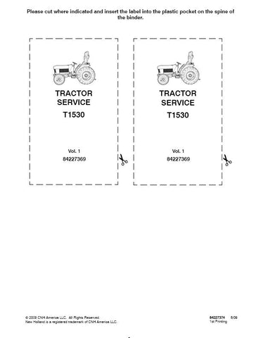 New Holland T1530 Tractor Service Repair Manual 84227369 - Manual labs