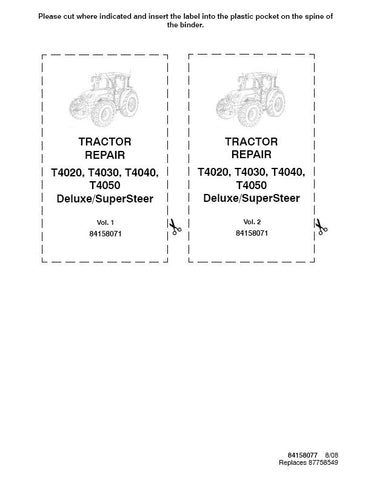 New Holland T4020, T4030, T4040, T4050 Tractor Service Repair Manual 84158071 - Manual labs
