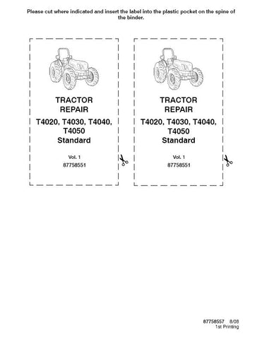 New Holland T4020, T4030, T4040, T4050 Tractor Service Repair Manual 87758551 - Manual labs
