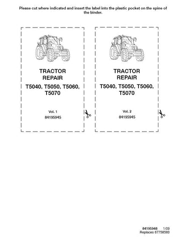 New Holland T5040, T5050, T5060, T5070 Tractor Service Repair Manual 84195945 - Manual labs