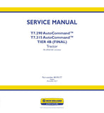 New Holland T7.290 AutoCommand™, T7.315 AutoCommand™ Tractor Service Repair Manual 48193177 - Manual labs