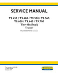 New Holland T9.435, T9.480, T9.530, T9.565, T9.600, T9.645, T9.700 Tractor Service Repair Manual 48193205 - Manual labs