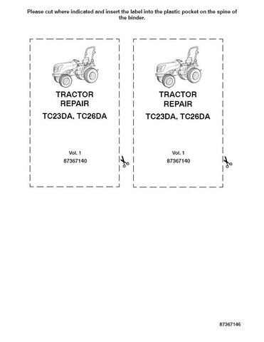 New Holland TC23DA, TC26DA Tractor Service Repair Manual 87367140 - Manual labs