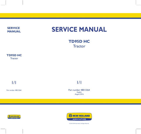 New Holland TD95D HC Tractor Service Repair Manual 48013264 - Manual labs