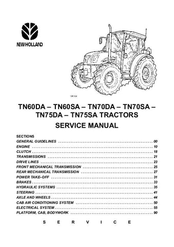 New Holland TN60DA, TN60SA, TN70DA, TN70SA, TN75DA, TN75SA Tractor Service Repair Manual 6035443100 - Manual labs
