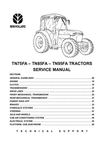 New Holland TN75FA, TN85FA, TN95FA Tractor Service Repair Manual 6035445100 - Manual labs