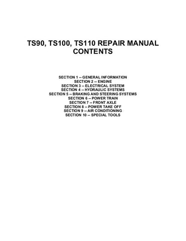 New Holland TS100, TS110, TS115, TS90 Tractor Service Repair Manual 86572172 - Manual labs