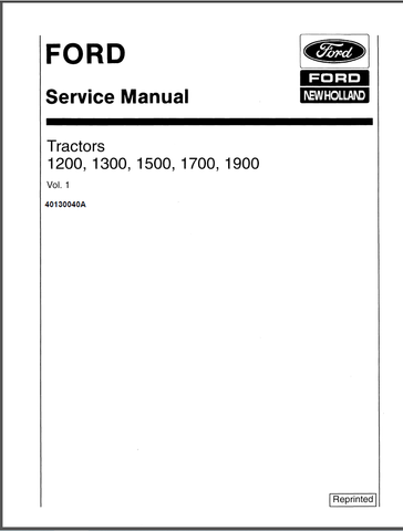 New Holland Tractors 1200, 1300, 1500, 1700 Service Repair Manuals 40130040A - Manual labs