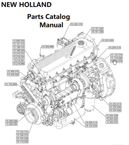 New Holland V001 Engine Parts Catalog Manual F2CGE614F PN/5802482706 - PDF File