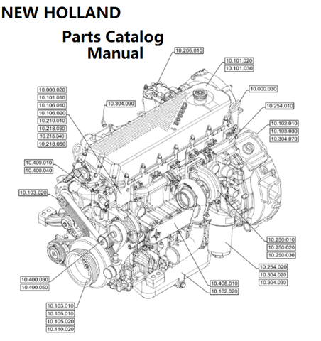 New Holland V003 Engine Parts Catalog Manual F2CGE614H PN/5802572109 - PDF File