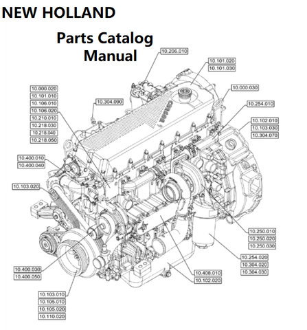 New Holland V003 Engine Parts Catalog Manual F2CGE614J PN/5802572111 - PDF File
