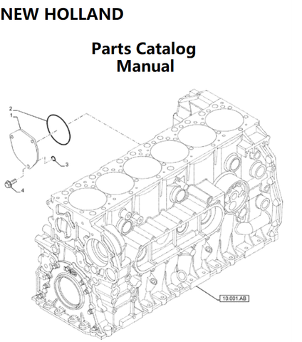 New Holland V005 Engine Parts Catalog Manual F2CGE614F PN/5802572069 - PDF File