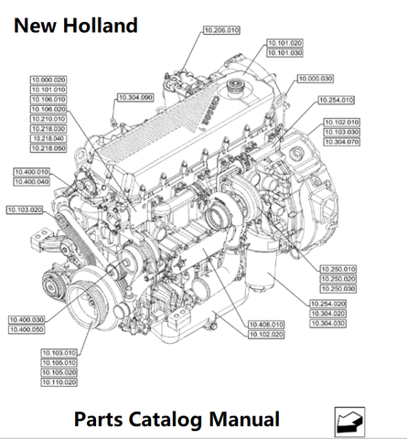 New Holland V007 Engine Parts Catalog Manual F2CGE613D PN/5802474815 - PDF File