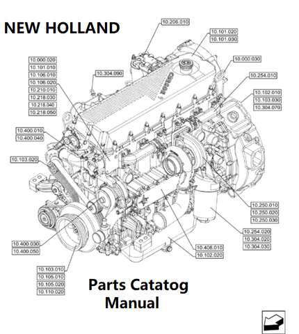 New Holland V007 Engine Parts Catalog Manual F2CGE613E PN/5802474778 - PDF File