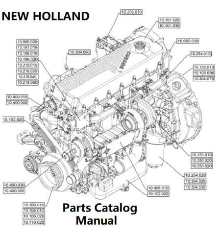 New Holland V008 Engine Parts Catalog Manual F2CGE613E PN/5802474819 - PDF File