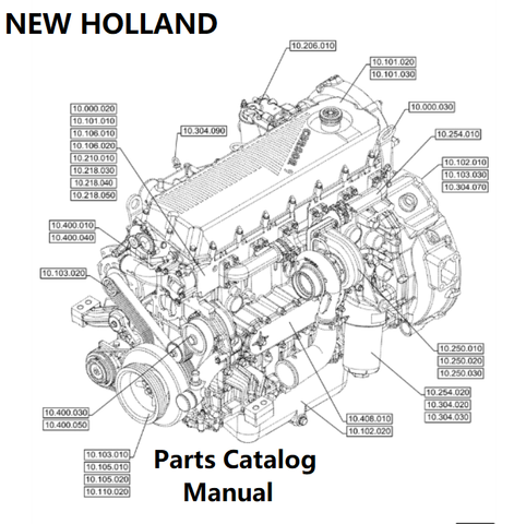 New Holland V009 Engine Parts Catalog Manual F2CGE613D PN/5802423397 - PDF File