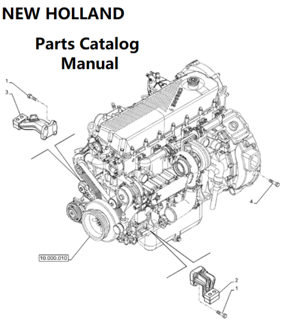 New Holland V010 Engine Parts Catalog Manual F2CGE613E PN/5802474828 - PDF File