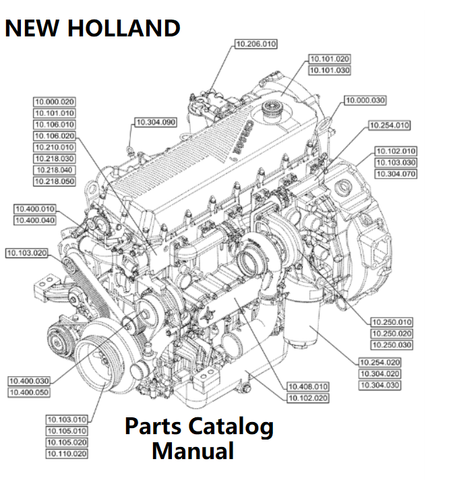 New Holland V011 Engine Parts Catalog Manual F2CGE613E PN/5802474831 - PDF File