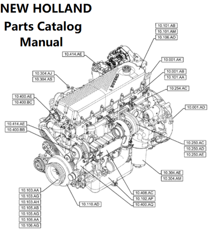 New Holland V014 Engine Parts Catalog Manual F2CGE613E PN/5802562292 - PDF File