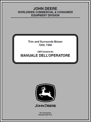 Download PDF For John Deere 7200, 7400 Trim And Surrounds Mower Operator's Manual OMTCU29639