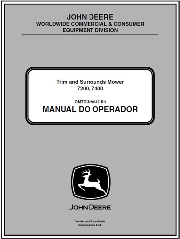 Download PDF For John Deere 7200, 7400 Trim And Surrounds Mower Operator's Manual OMTCU29647