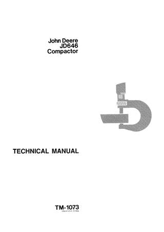 John Deere JD646 Compactor Technical Service Repair Manual TM1073 - Manual labs