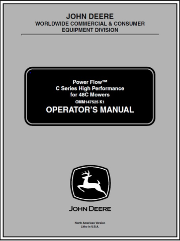 John Deere Power Flow C-Series High Performance For 48C Mower Operator's Manual OMM147525 - PDF File