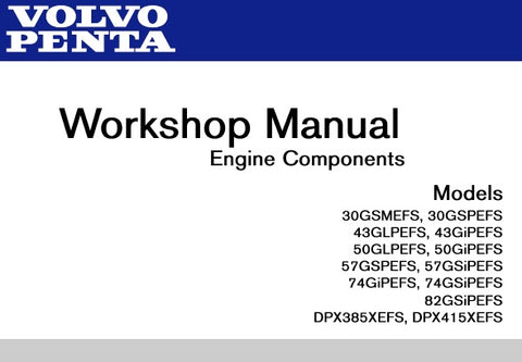 Volvo Penta 30, 43, 50, 57, 74, 82, 385, 415 Series Engine Workshop Service Repair Manual - Manual labs