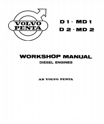 Volvo Penta D1 MD1, D2 MD2 Marine Diesel Engine Service Repair Manual - Manual labs