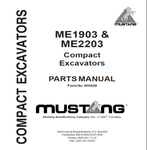 Mustang ME1903 & ME2203 Compact Excavators Parts Catalog Manual (SN AB00453 and Before) 909829 PDF Download - Manual labs