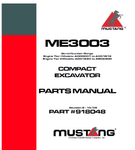 Mustang ME3003 COMPACT EXCAVATOR Parts Catalog Manual (SN AD00001 and Up) 918048 PDF Download - Manual labs