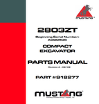 Mustang 2803ZT COMPACT EXCAVATOR Parts Catalog Manual 918277 PDF Download - Manual labs